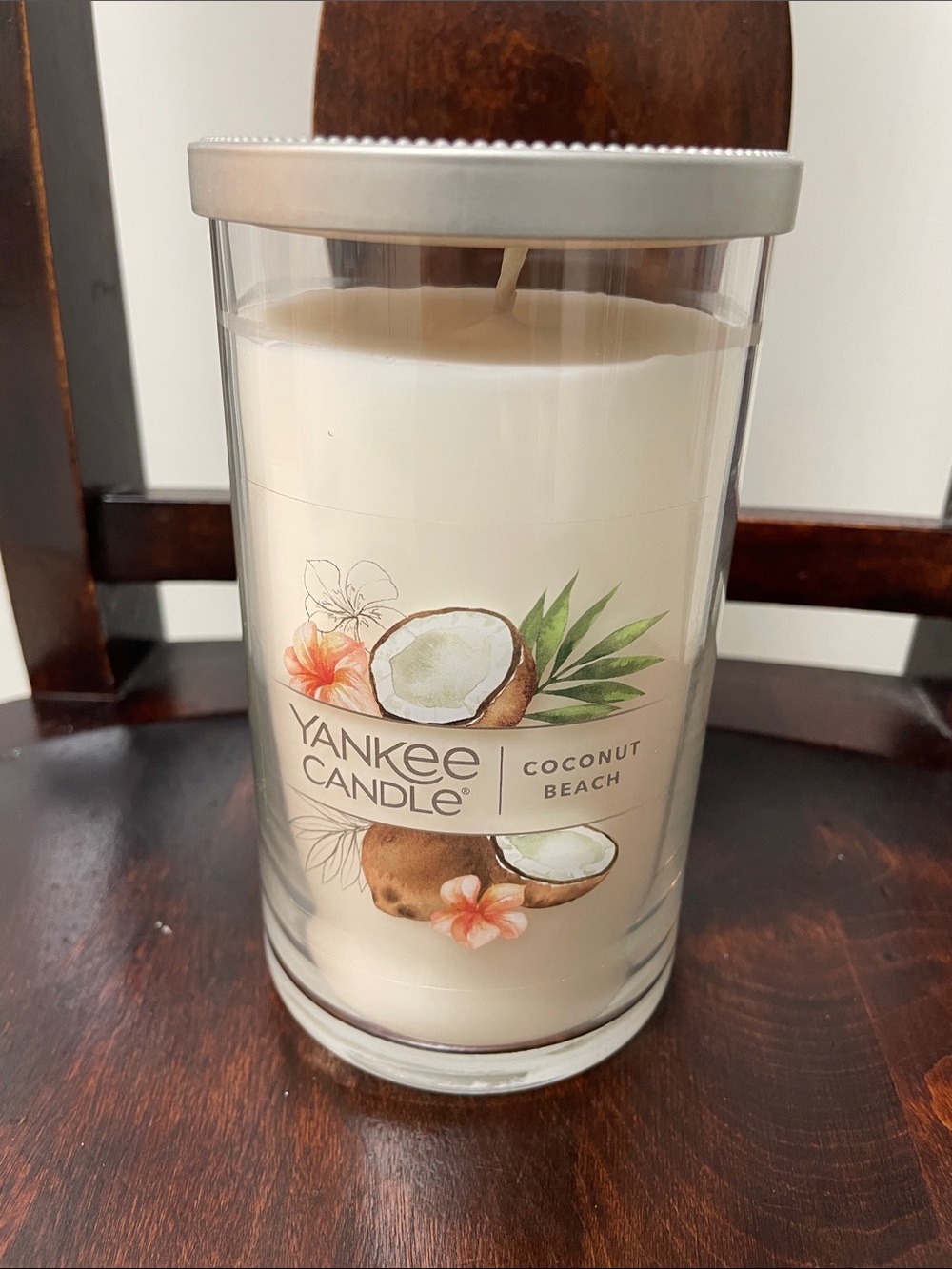 Yankee Candle Coconut Beach Jar Candle - Cream & Silver